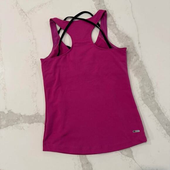 Puma Strappy Racerback Performance Tank Top Women's XS Pink Adjustable Shelf Bra - Picture 4 of 10